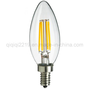 3.5W C35 vela E14 latón claro vidrio regulable luz LED